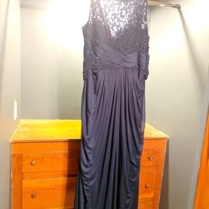 David's Bridal Marine Long Mesh Dress Corded Lace